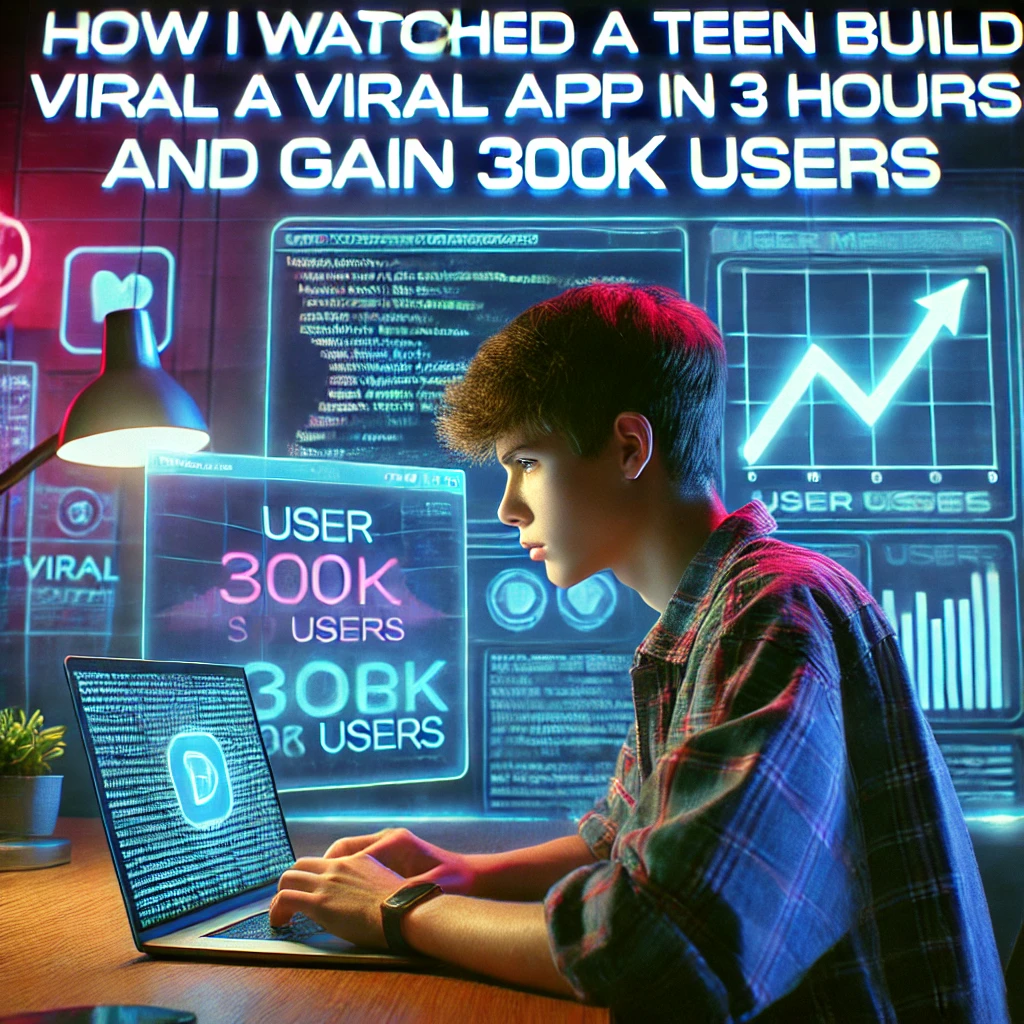 You are currently viewing How I Watched a Teen Build a Viral App in 3 Hours and Gain 300K Users