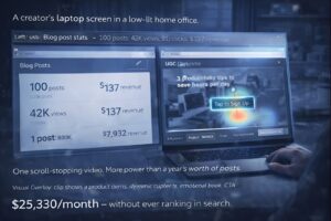 Read more about the article Why 1 Viral UGC Clip Can Outperform 100 Blog Posts