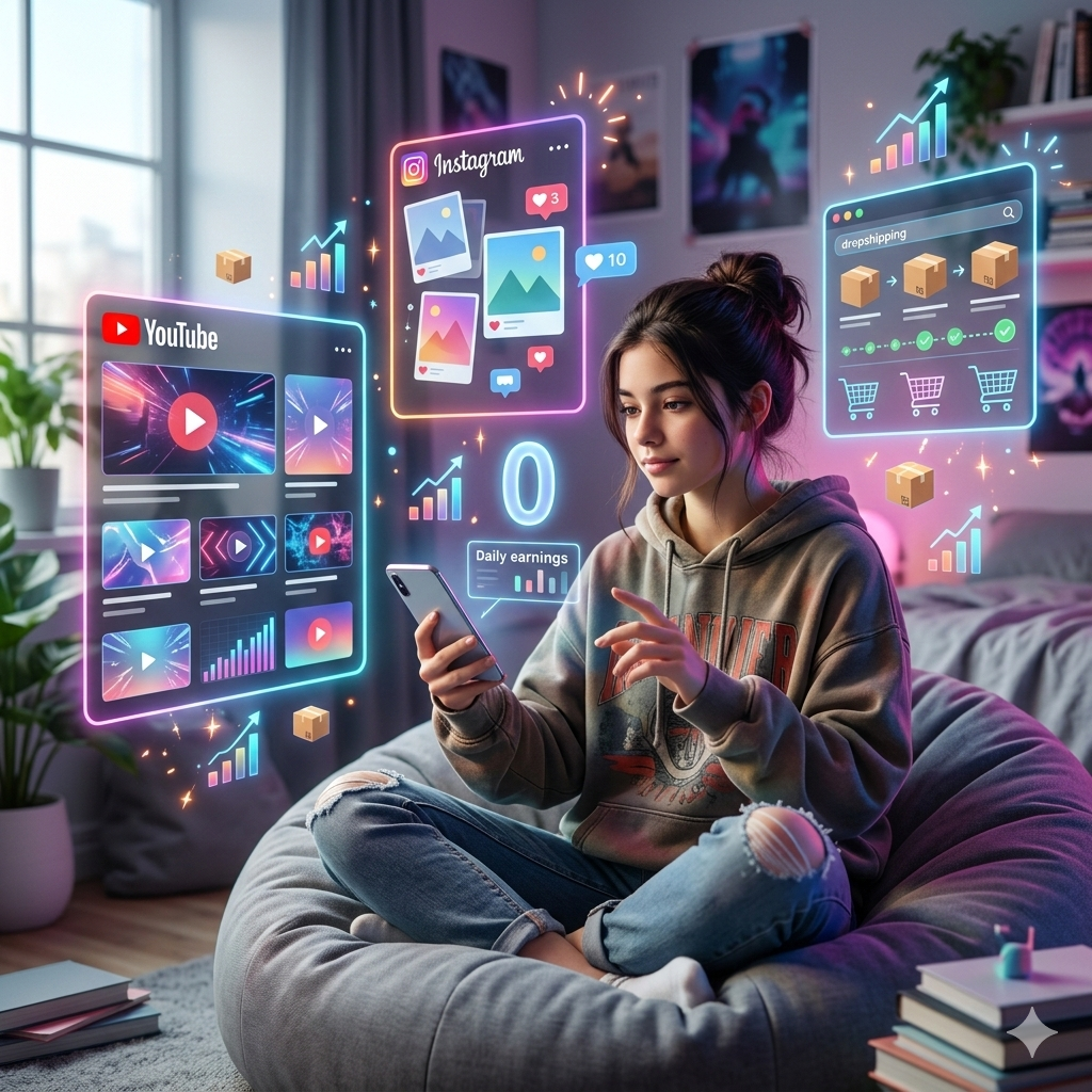 You are currently viewing How to Make Money as a Teenager Using YouTube, Instagram, and Dropshipping With Just a Phone and $0