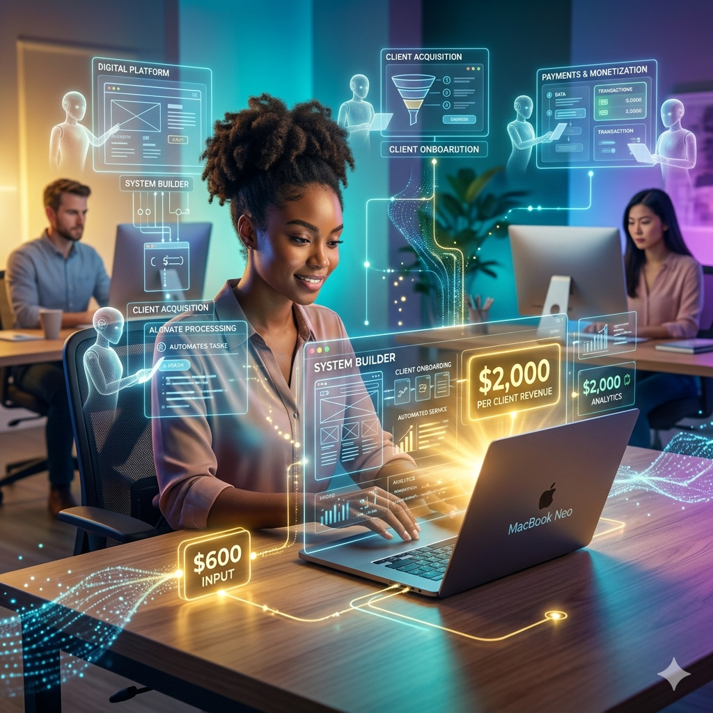 You are currently viewing How a $600 MacBook Neo Running 4 AI Agents Is Building Real Businesses and Making $2,000 Per Client in 2026