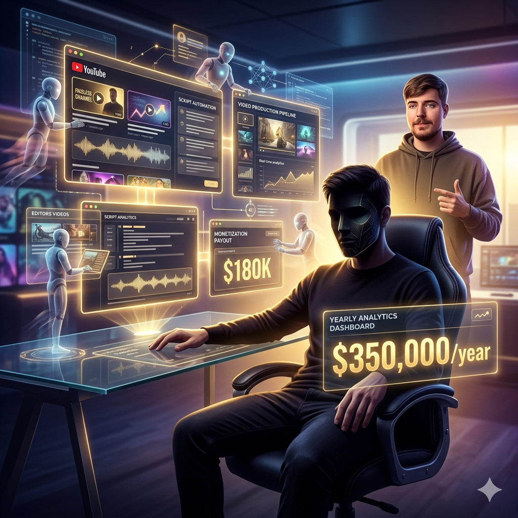 You are currently viewing They Made $350,000 Last Year Anonymously: MrBeast Says Forget Showing Your Face — YouTube Now Pays Creators $180K For This “Very Specific” Faceless Skill