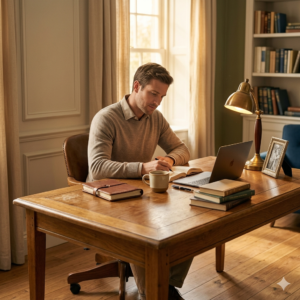 Read more about the article Old Money Home Office Setup — How I Designed Mine for Under $500