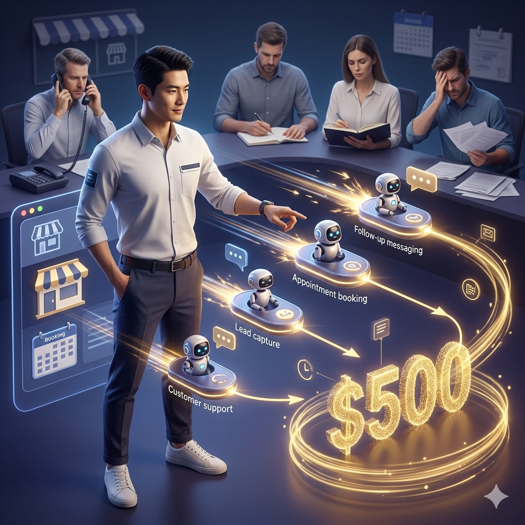 You are currently viewing How to Set Up AI Agents for Small Businesses in 10 Minutes and Charge $500 Per Month in 2026