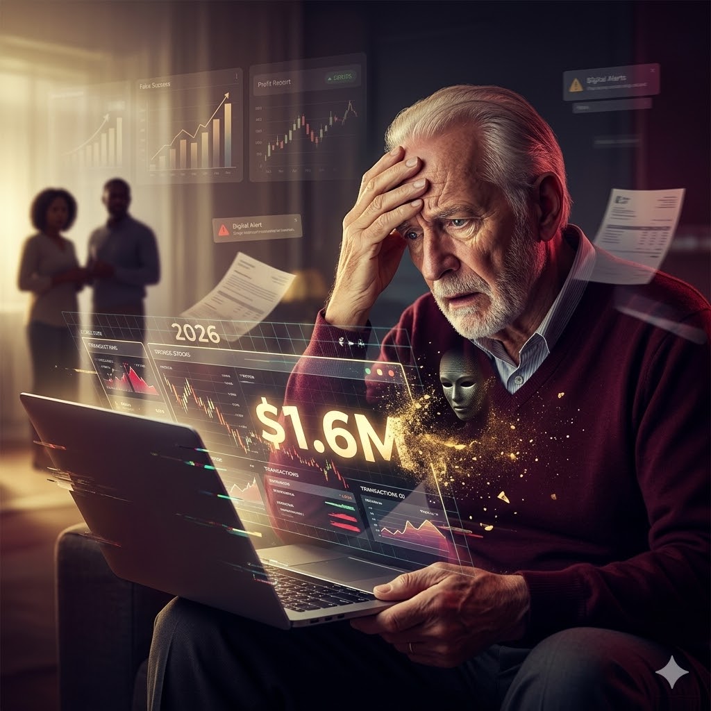 You are currently viewing How a 76-Year-Old Lost $1.6 Million to an AI Investment Scam and Wants to Warn Every Family in 2026