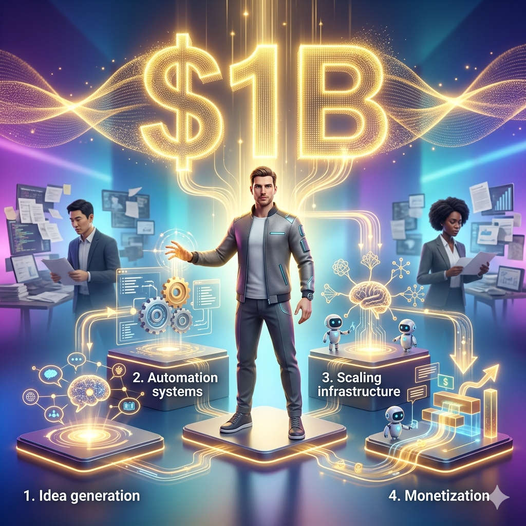 You are currently viewing How 1 Person With AI Can Build A $1 Billion Business In 2026 Using These 4 Proven Steps