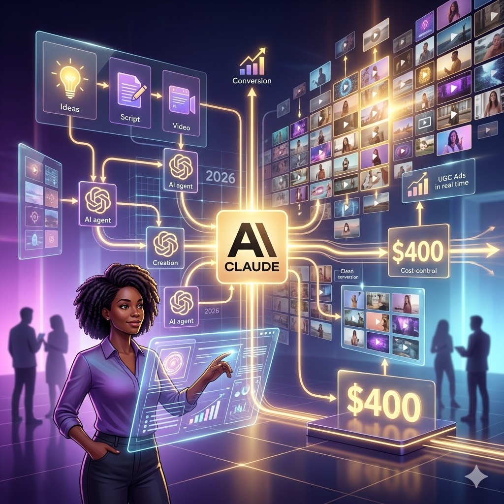 You are currently viewing How This Claude AI Agent Workflow Is Generating 500 High-Converting UGC Ads on Full Autopilot for Less Than $400 in 2026