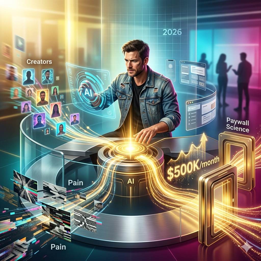 You are currently viewing How a College Dropout Built a $500K Monthly AI App Using Creators, Pain, and Paywall Science