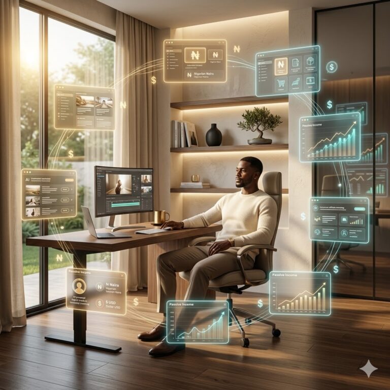 AI side hustle passive income from home office