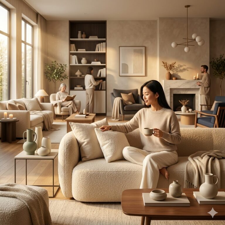 cozy minimalist living room color scheme