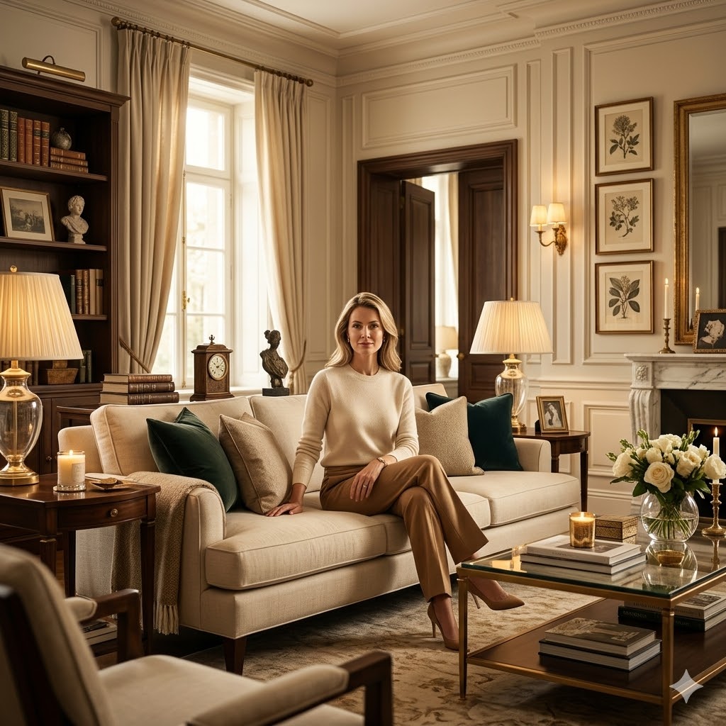 You are currently viewing The Old Money Living Room Formula — Quiet Luxury That Never Goes Out of Style