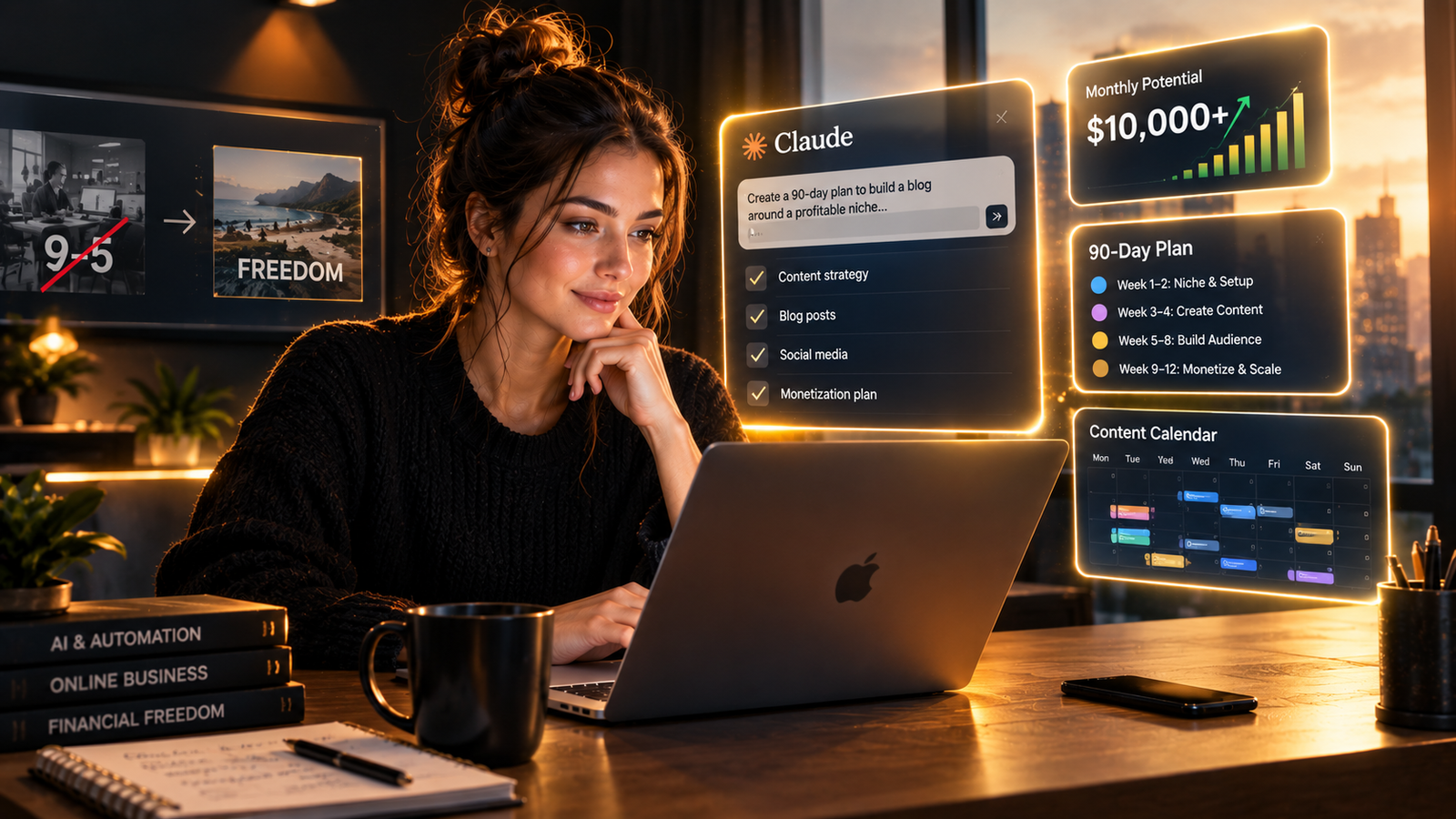 You are currently viewing How I’d Replace a $5K/Month 9–5 With Claude AI — My Exact 90-Day Plan for 2026